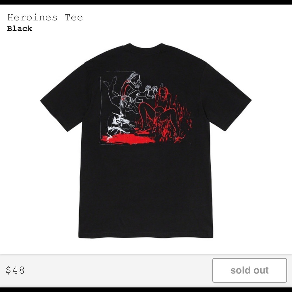 Supreme Heroines Tee Black XL FW19 BRAND NEW